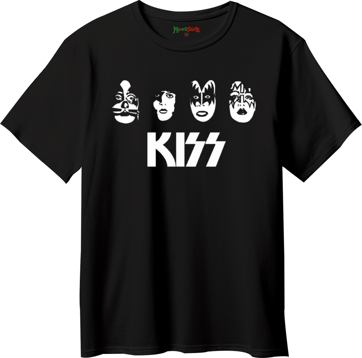 T-shirt Kiss quatre visages imprimé, coton 100 % — MAROCK Shirts