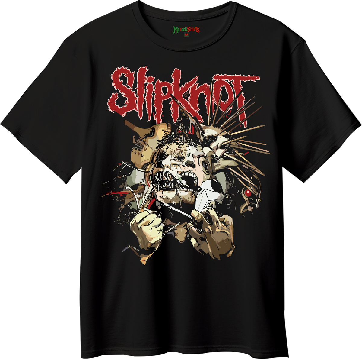 T-shirt Slipknot imprimé, coton 100 % — MAROCK Shirts